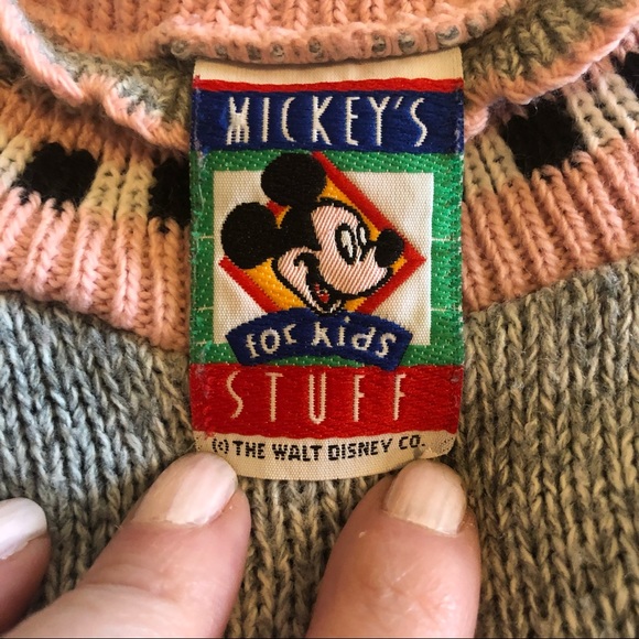 Vintage Mickey’s Stuff For Kids Love Sweater Featuring Mickey & Minnie Mouse - Picture 2 of 7